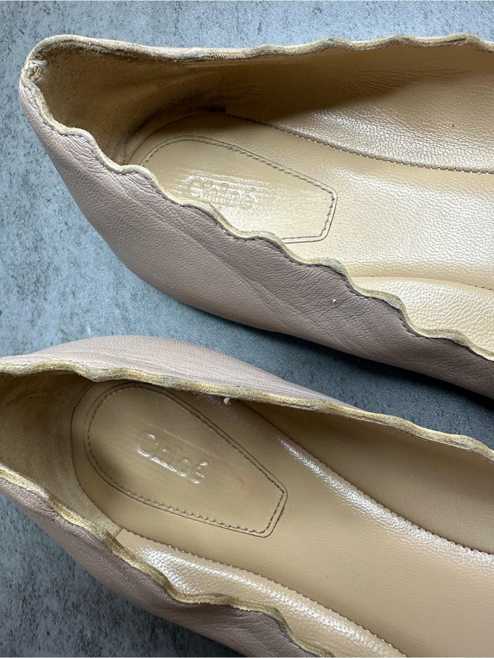 Chloé Scalloped Ballet Flats – Light Pink Leather – Size 38 - Picture 2 of 6